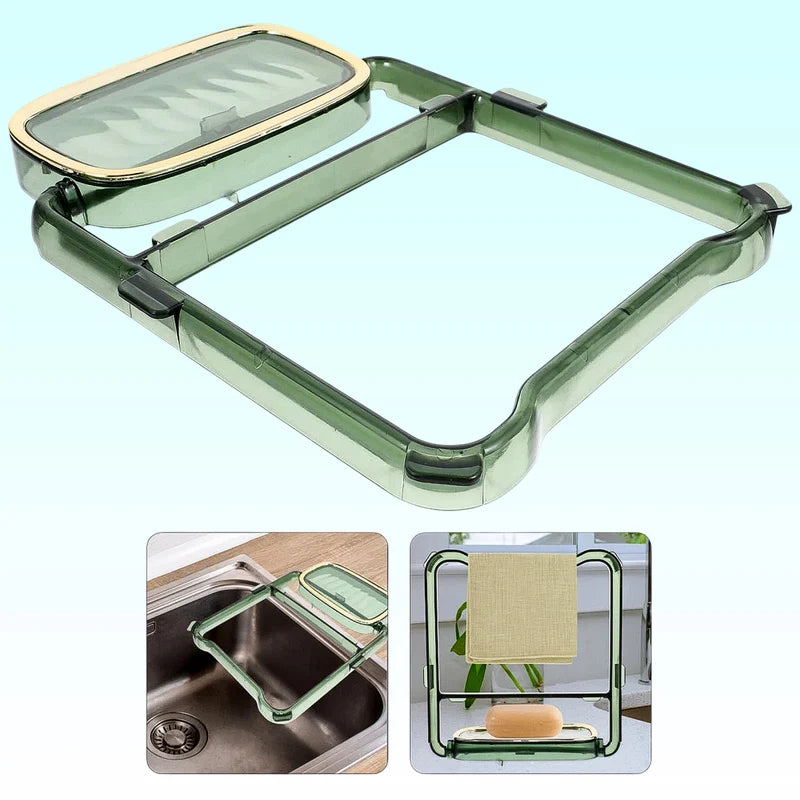2-in-1 Self-adhesive Towel Hanger Soap Holder Stand (1 Pc)