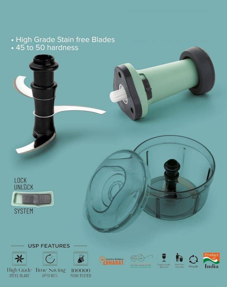 Apex Smart Manual Vegetable Fruit Chopper With 800 Ml Capacity