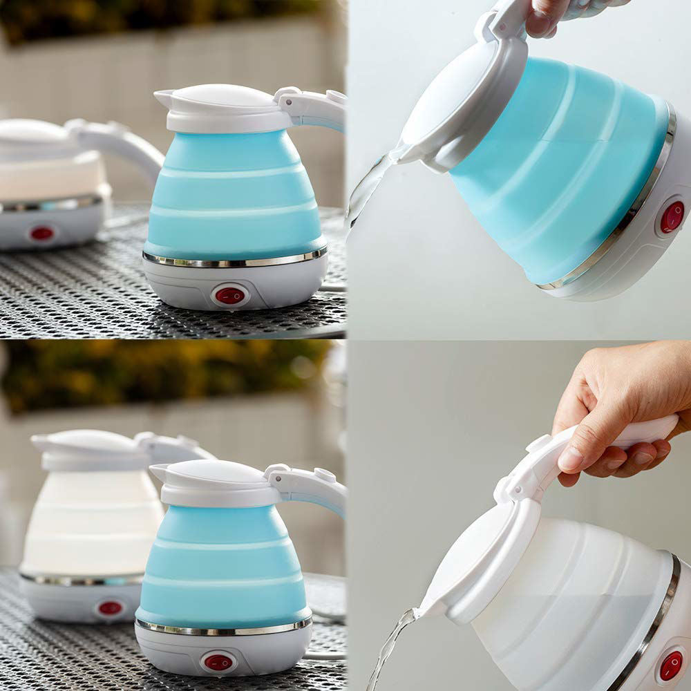 2137 Silicone Foldable Collapsible Electric Water Kettle Camping Boiler
