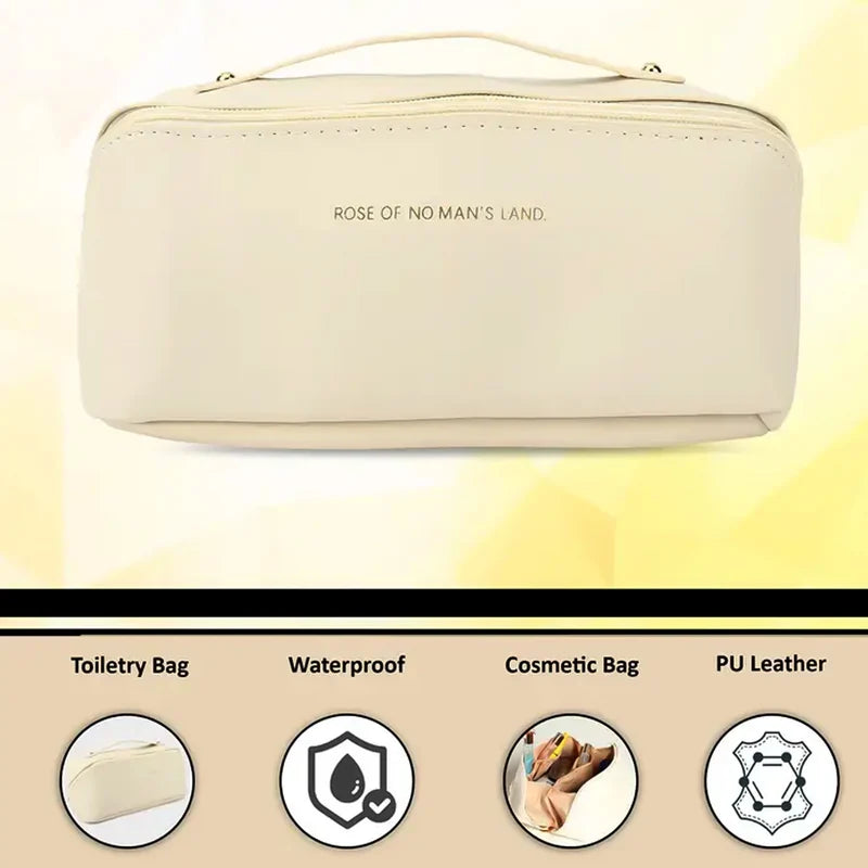 Premium Travel Makeup Toiletry Organizer Pouch With Zipper Handle